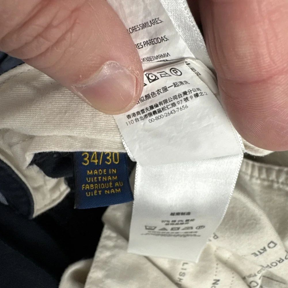 Polo Ralph Lauren Mens Navy Blue Chino classic cotton twill Pants fits 35*29